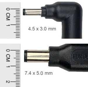 Measuring laptop charger pin