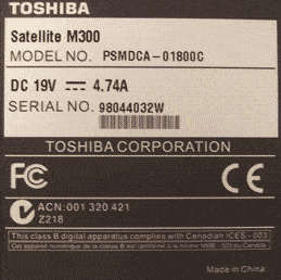 toshiba laptop label